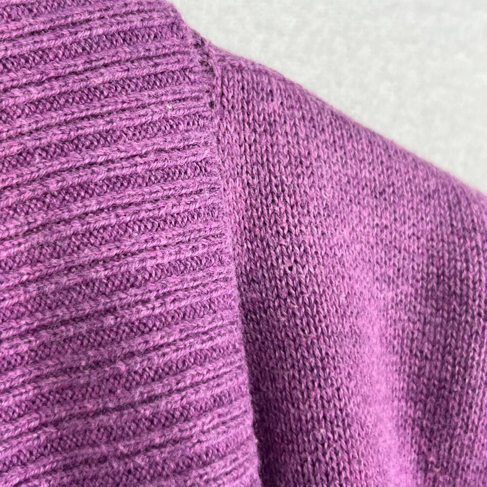 EILEEN FISHER Sweater S Organic Cotton Cardigan Open Front 3/4 Sleeve Purple - Picture 8 of 15